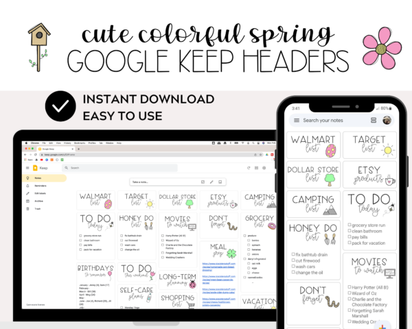 Spring Google Keep Headers